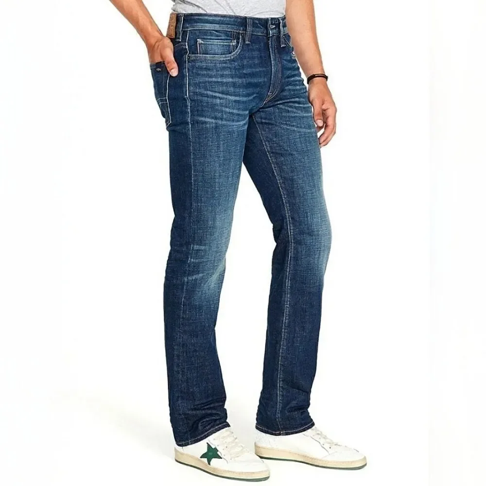Buffalo David Bitton Men's Dark Blue Relaxed Straight Driven Jeans